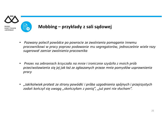 mobbing przykłady